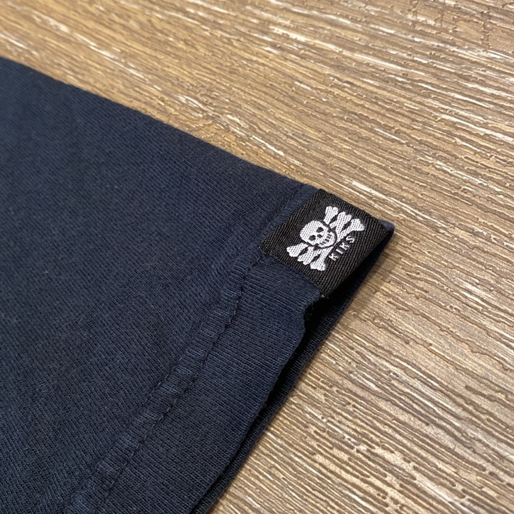 3 for $12 KIKS TYO 100% Cotton Short Sleeve Logo Tee in Black w/White Logo Sz S - Picture 7 of 9